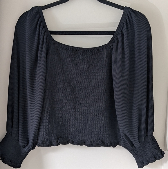 Anthropologie Smocked Puff Sleeve Top Small - Picture 8 of 9